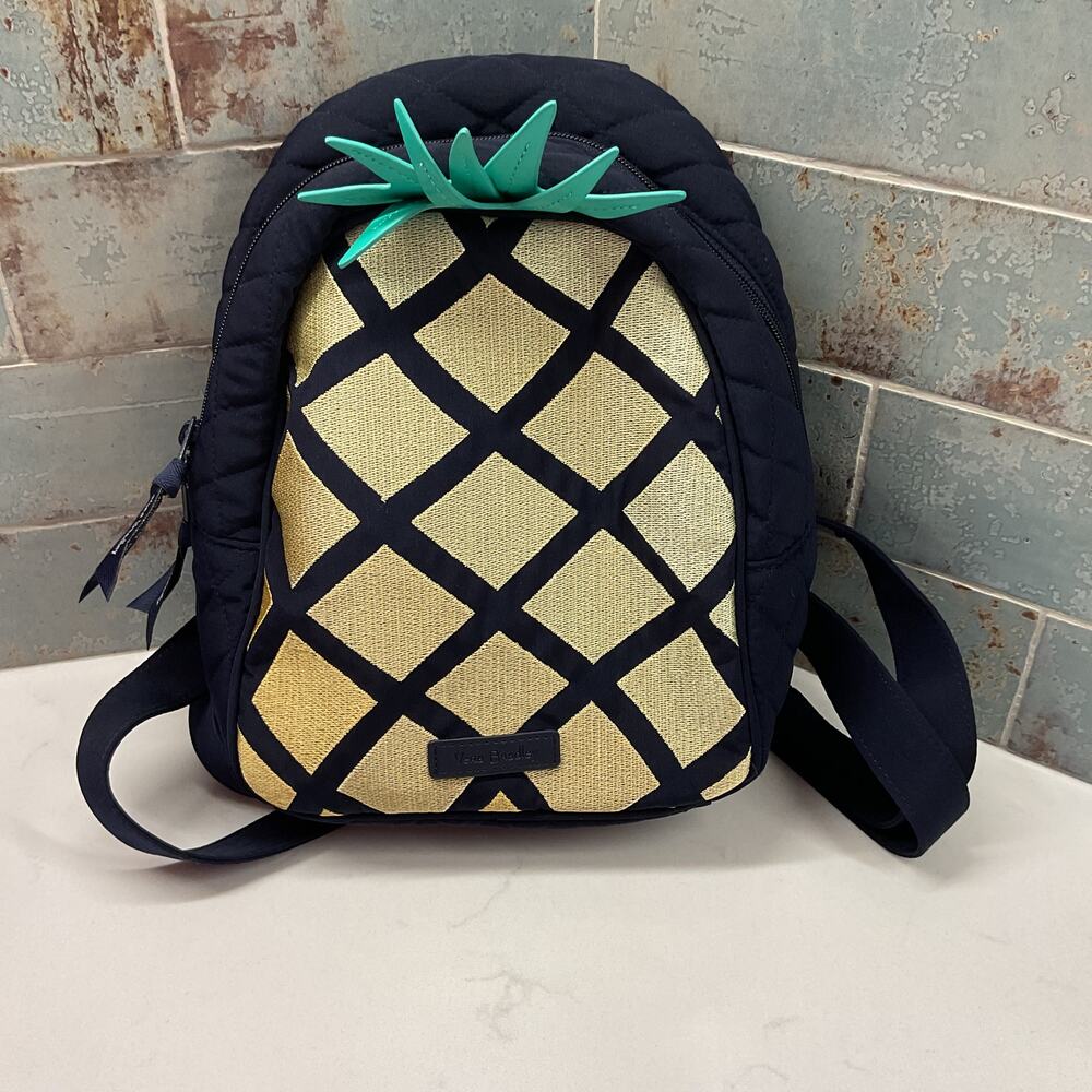 Vera Bradley Womens Pineapple Mini Blue Classic Backpack